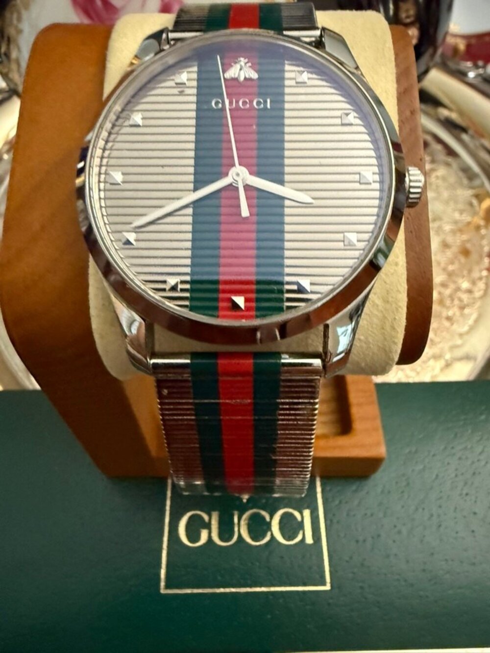 Gucci G-Timeless 42mm Stainless Steel Case Men’s Wristwatch- Gucci Box, RT $1387